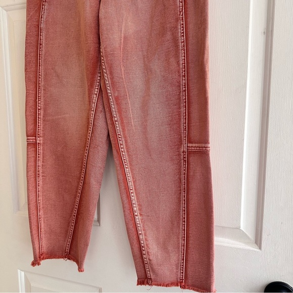 Free People Monroe High Waist Crop Barrel Jeans Size 26 Boho Fisherman - Picture 4 of 9